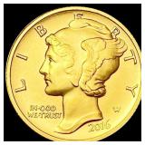 2016-W 1/10th oz Gold Mercury Dime SUPERB GEM BU