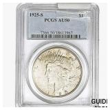 1925-S Silver Peace Dollar PCGS AU50