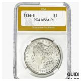 1886-S Morgan Silver Dollar PGA MS64 PL