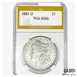 1887-O Morgan Silver Dollar PGA MS66