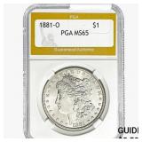 1881-O Morgan Silver Dollar PGA MS65