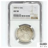 1859-O Seated Liberty Half Dollar NGC AU58