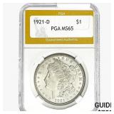 1921-D Morgan Silver Dollar PGA MS65