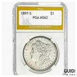 1897-S Morgan Silver Dollar PGA MS62