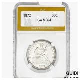 1872 Seated Liberty Half Dollar PGA MS64