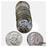 1963 Gem BU Roll of Franklin Half Dollars [16