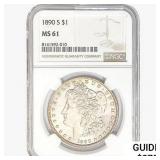 1890-S Morgan Silver Dollar NGC MS61