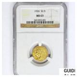 1926 $2.50 Gold Quarter Eagle NGC MS63