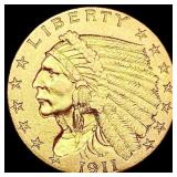 1911 $2.50 Gold Quarter Eagle CLOSELY