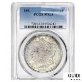 1891 Morgan Silver Dollar PCGS MS63