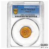 1865 Indian Head Cent PCGS MS65 RB Fancy 5