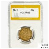 1834 Capped Bust Quarter PGA AU53