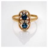 10k yg Diamond & Sapphire Fashion Ring