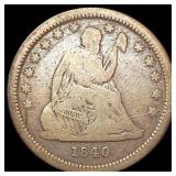 1840-O Seated Liberty Quarter NICELY CIRCULATED