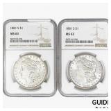 [2] 1881-S Morgan Silver Dollar NGC MS63