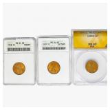 [3]1918-1929 Wheat Cent PCGS/ANACS MS62-64 RB/BRN