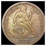 1876 Seated Liberty Dime LIGHTLY CIRCULATED