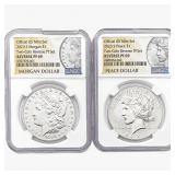 [2]2023-S Silver Dollar Reverse Proof Set NGC