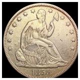 1858-O Seated Liberty Half Dollar NEARLY