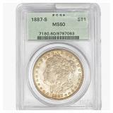 1887-S Morgan Silver Dollar PCGS MS60