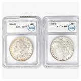 [2]1884-O Morgan Silver Dollar ICG MS63-64