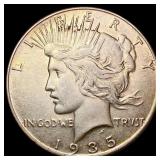 1935 Silver Peace Dollar CLOSELY UNCIRCULATED