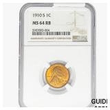 1910-S Wheat Cent NGC MS64 RB