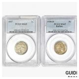 [2] 1937&1938-D Buffalo Nickel PCGS MS65