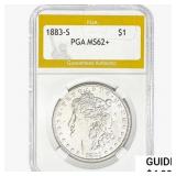 1883-S Morgan Silver Dollar PGA MS62+