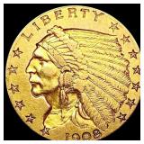 1908 $2.50 Gold Quarter Eagle CLOSELY