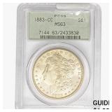 1883-CC Morgan Silver Dollar PCGS MS63