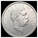 1883 Kingdom of Hawaii Half Dollar CLOSELY