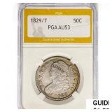 1829/7 Capped Bust Half Dollar PGA AU53