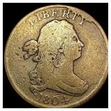 1804 Crosslet 4 Draped Bust Half Cent NICELY