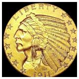 1911 $5 Gold Half Eagle UNCIRCULATED