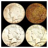 1934-1935 US Silver Peace Dollar Lot [4 Coins]