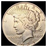 1934 Silver Peace Dollar CLOSELY UNCIRCULATED