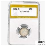 1902-O Barber Dime PGA MS65