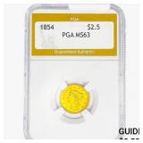 1854 $2.50 Gold Quarter Eagle PGA MS63