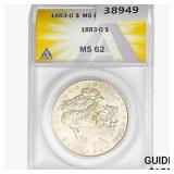 1883-O Morgan Silver Dollar ANACS MS62