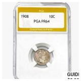 1908 Barber Dime PGA PR64