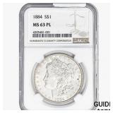 1884 Morgan Silver Dollar NGC MS63 PL