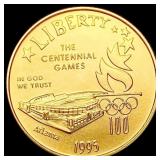 1996-W 1/4oz Gold $5 Centennial Games SUPERB GEM