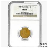 1909-S Wheat Cent NGC F15 BN