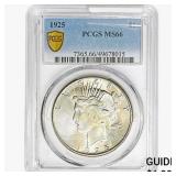 1925 Silver Peace Dollar PCGS MS66