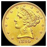 1895 $5 Gold Half Eagle CHOICE AU