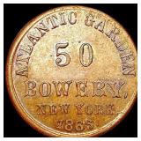 1863 Civil War Token; Atlatic Garden CLOSELY