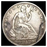 1853-O Arws & Rays Seated Liberty Half Dollar