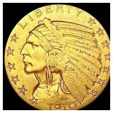 1910 $5 Gold Half Eagle CLOSELY UNCIRCULATED