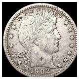 1902-S Barber Quarter LIGHTLY CIRCULATED